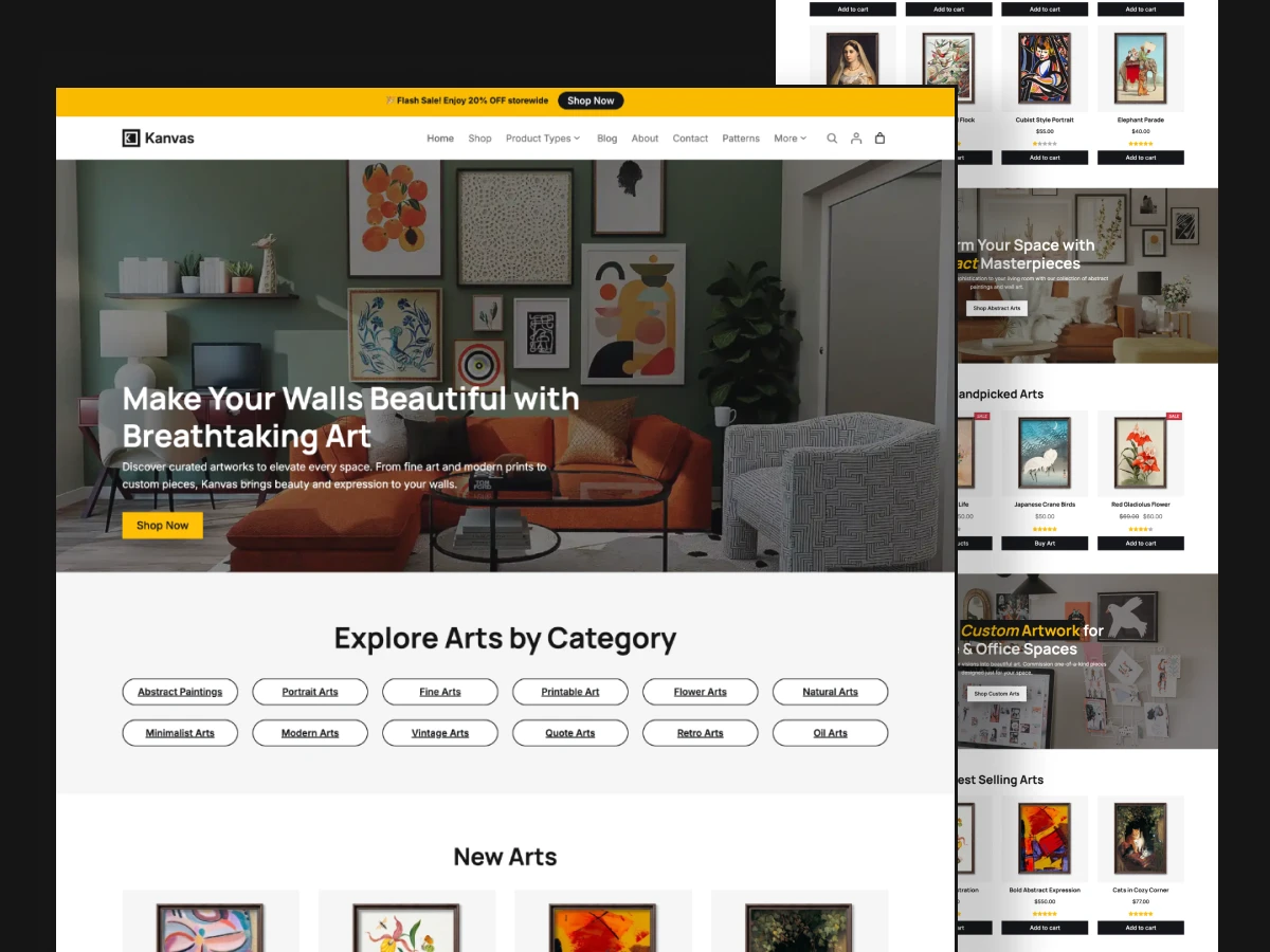 Kanvas theme - A WooCommerce theme for Arts & Crafts.